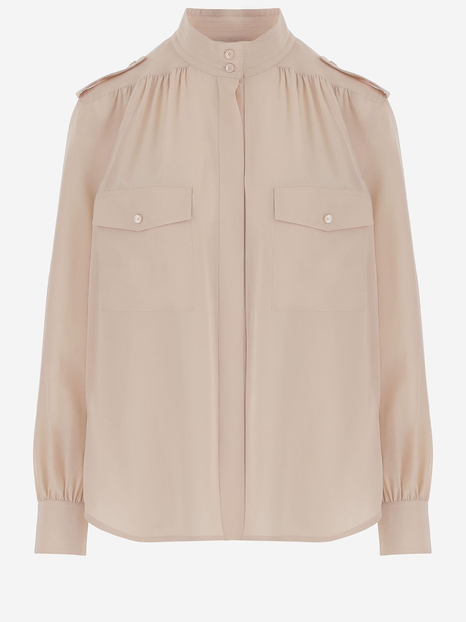 Camicia plissettata in crêpe di seta CH26SHT20005 6H6 CHLOE 