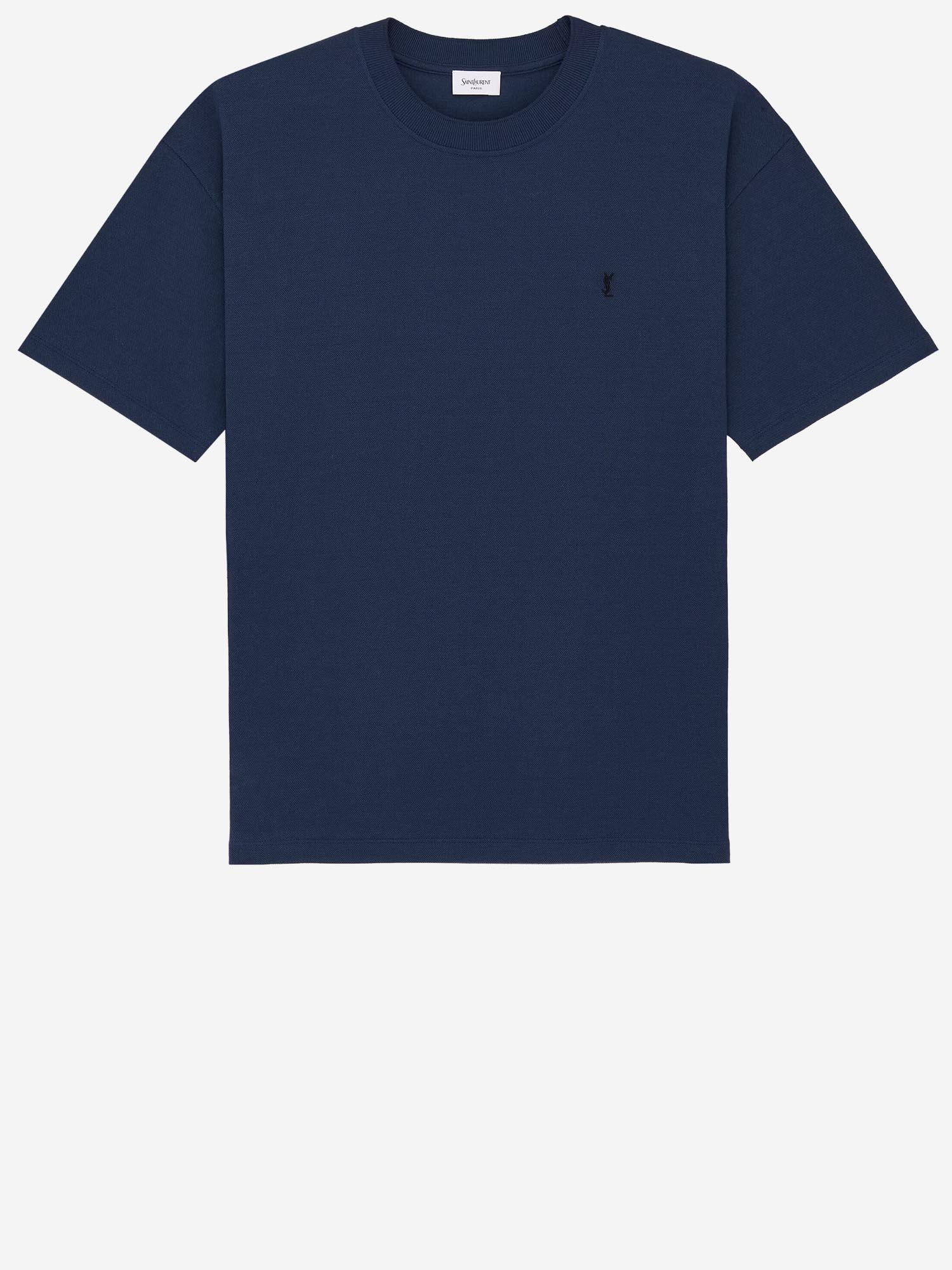 T-SHIRT IN PIQUET DI COTONE CON LOGO 832941 Y37HC4110 SAINT LAURENT 