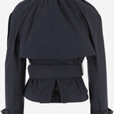 GIACCA DOPPIOPETTO IN TELA TREROSE 8120907 NAVYBLACK BURBERRY 