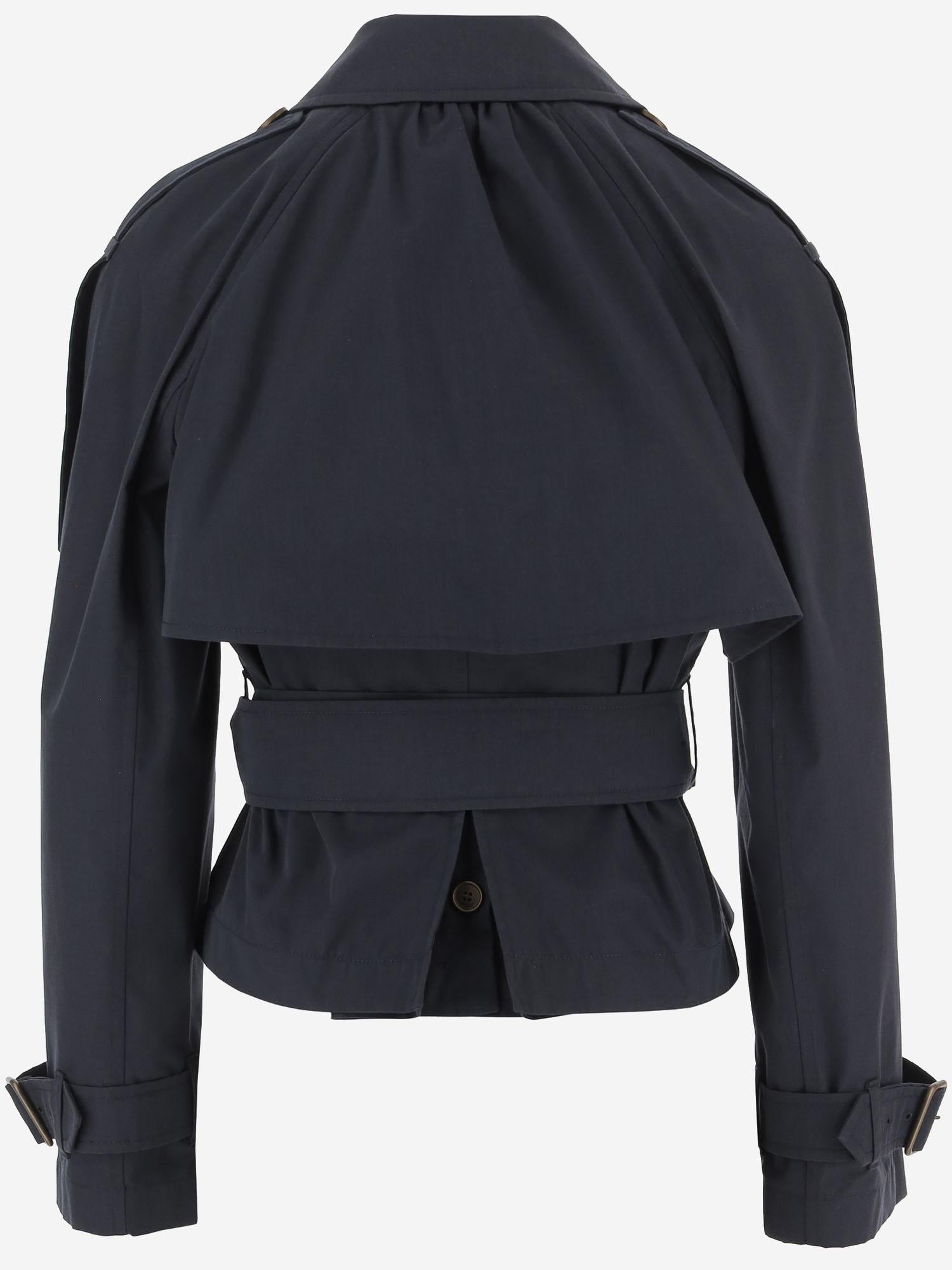 GIACCA DOPPIOPETTO IN TELA TREROSE 8120907 NAVYBLACK BURBERRY 