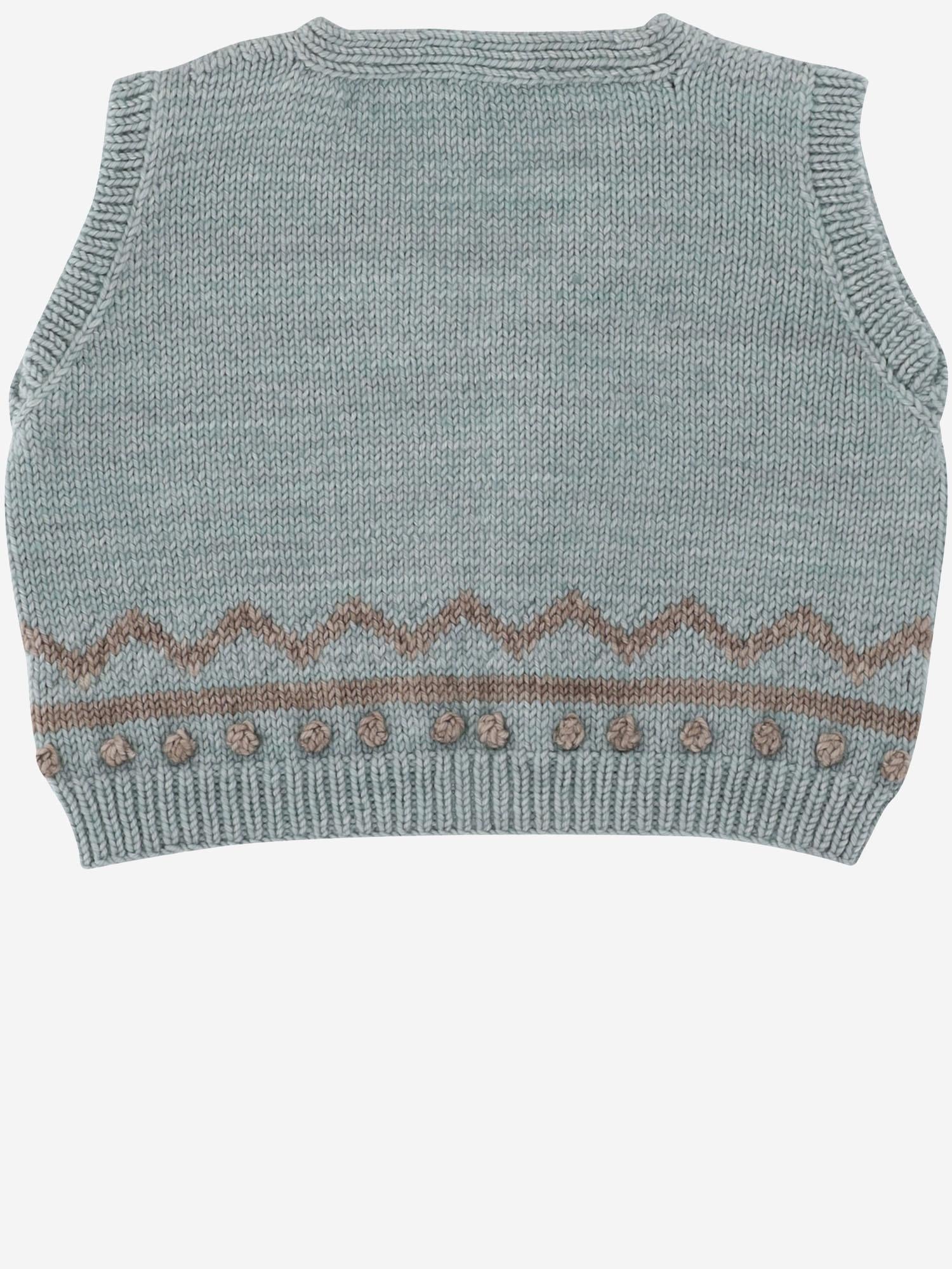 GILET IN LANA MERINO CON MOTIVO GRAFICO K1223W25 315 MISHA & PUFF KIDS 