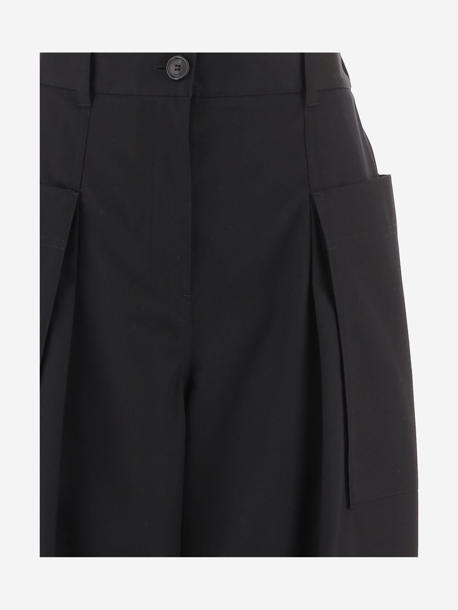 PANTALONI CROPPED IN COTONE E SETA S359Y04XHW 1100 LOEWE 