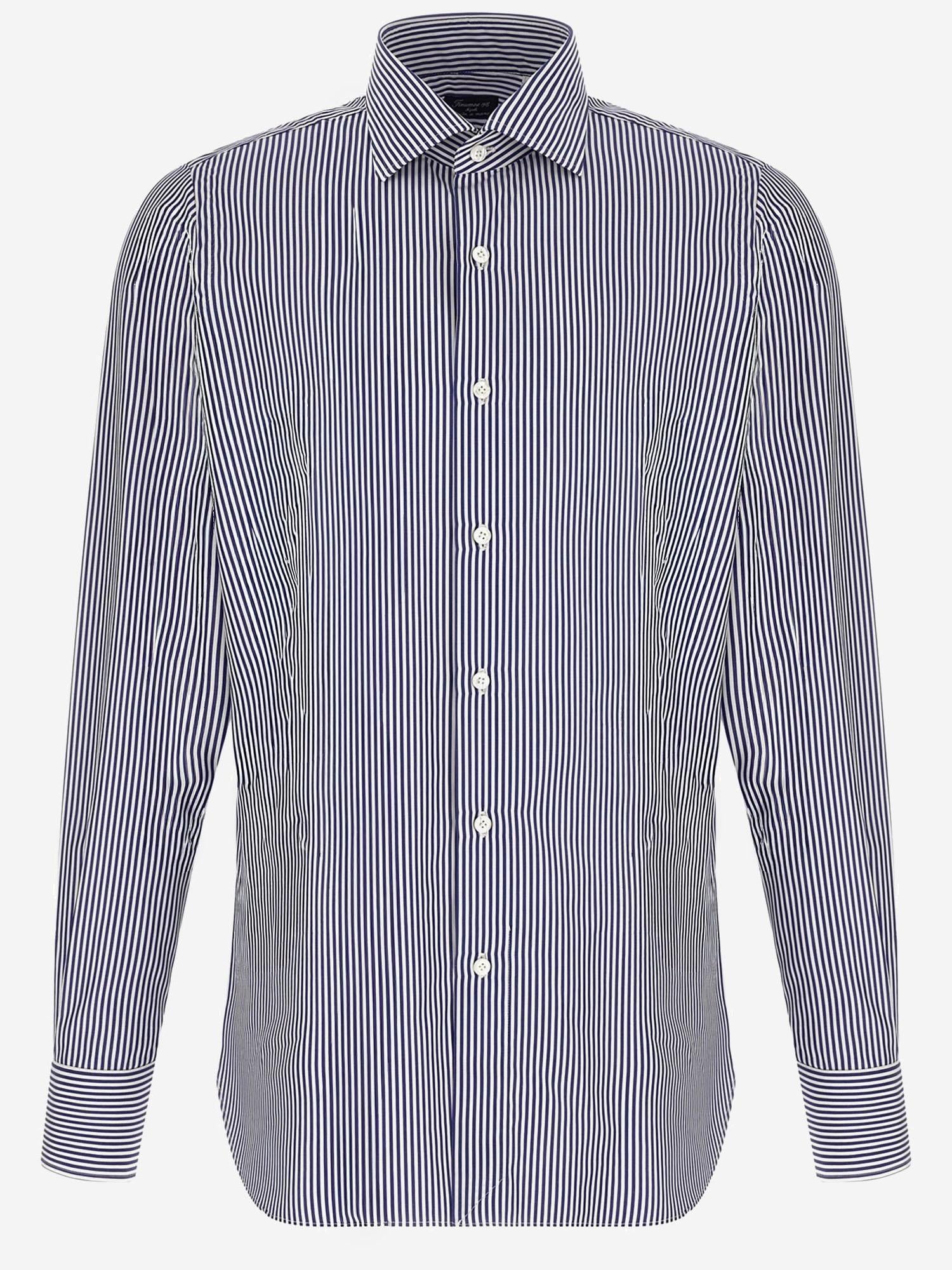 CAMICIA IN COTONE CON MOTIVE A RIGHE C0499 02 FINAMORE 