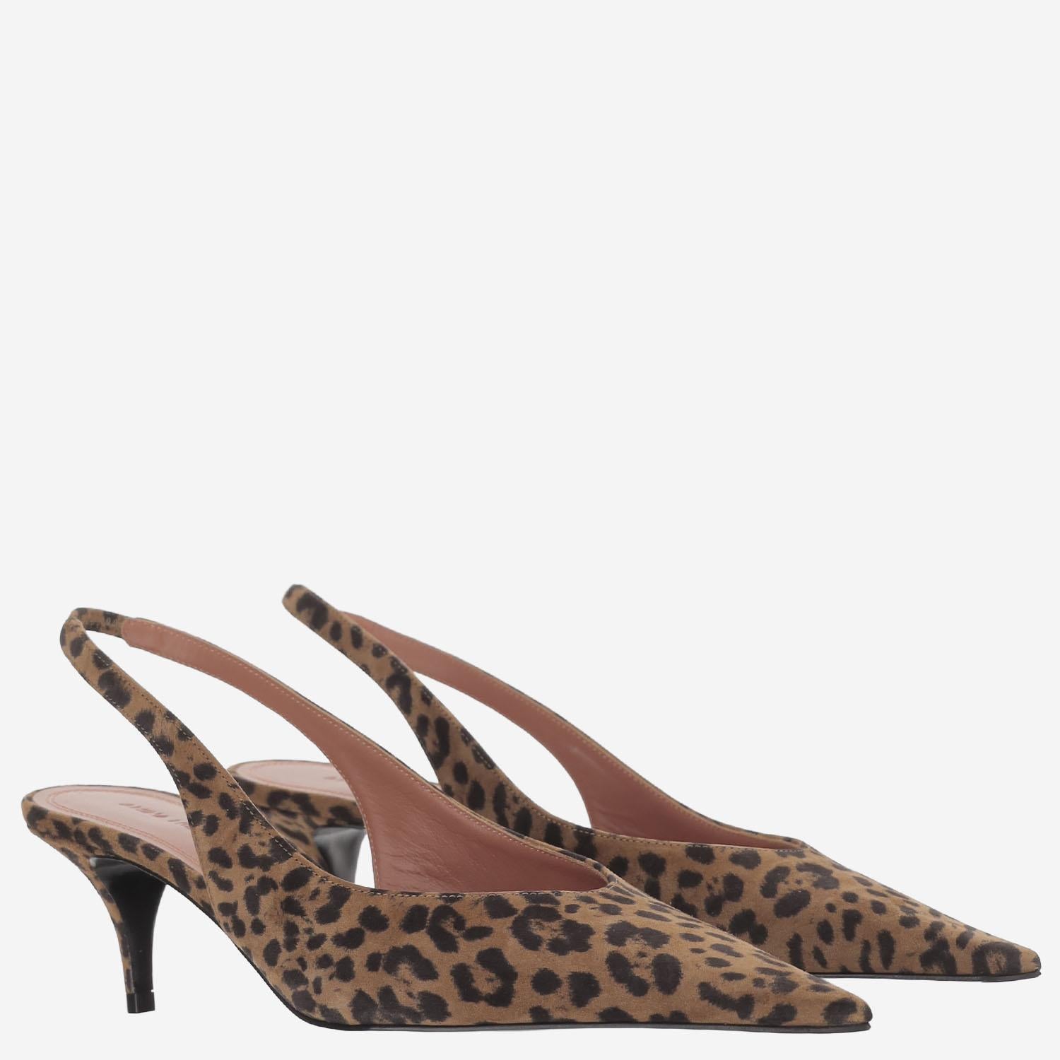 SLINGBACK ANOK IN SUEDE ANOKSLING LEOPARD AMINA MUADDI 