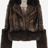 CAPPOTTO IN PELLICCIA SINTETICA CON DETTAGLI IN CONTRASTO EF71 PER005 UNCOMMON 