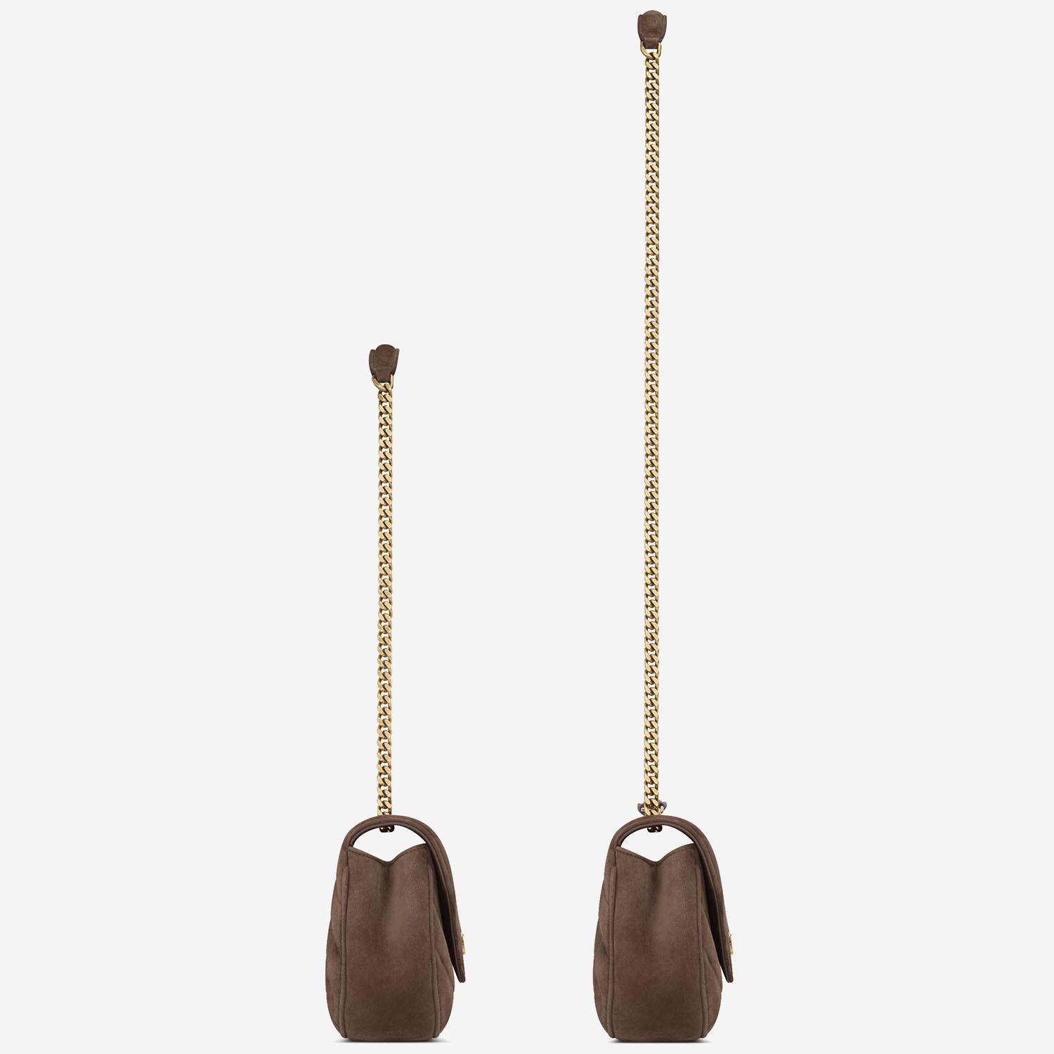 BORSA LOULOU PICCOLA IN MATELASSÉ SUEDE 801437 AAEY62358 SAINT LAURENT 