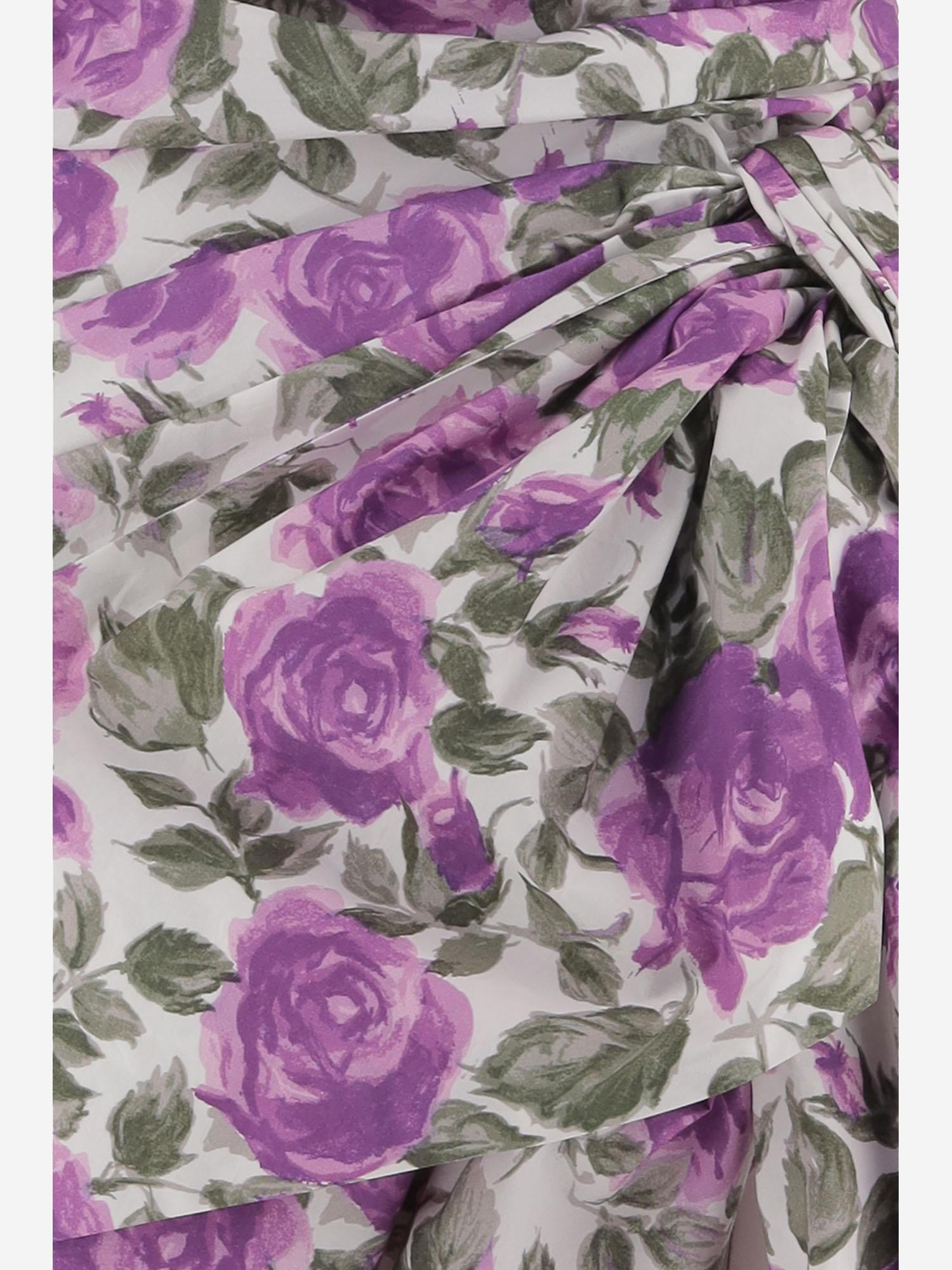 ABITO MIDI IN POPELINE DI COTONE CON MOTIVO A FIORI CH26UR125316 91O CHLOE 