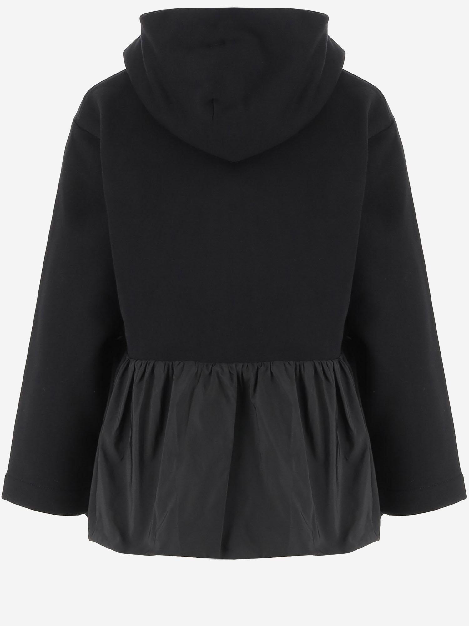 FELPA CON CAPPUCCIO E ROUCHE IN COTONE BIO JE1939995 999B PATOU 