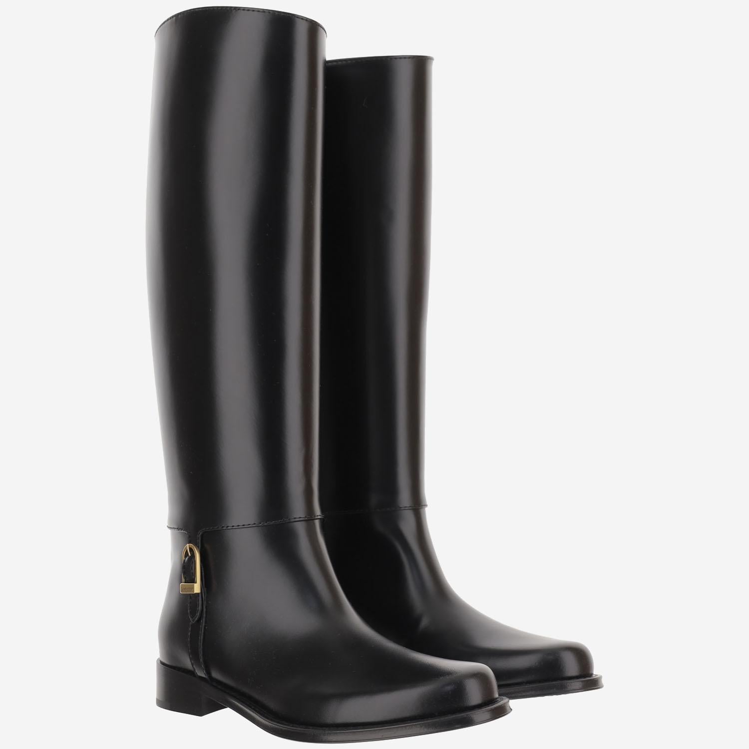 STIVALI JULIA 25 IN PELLE 840698 AAEHR1000 SAINT LAURENT 