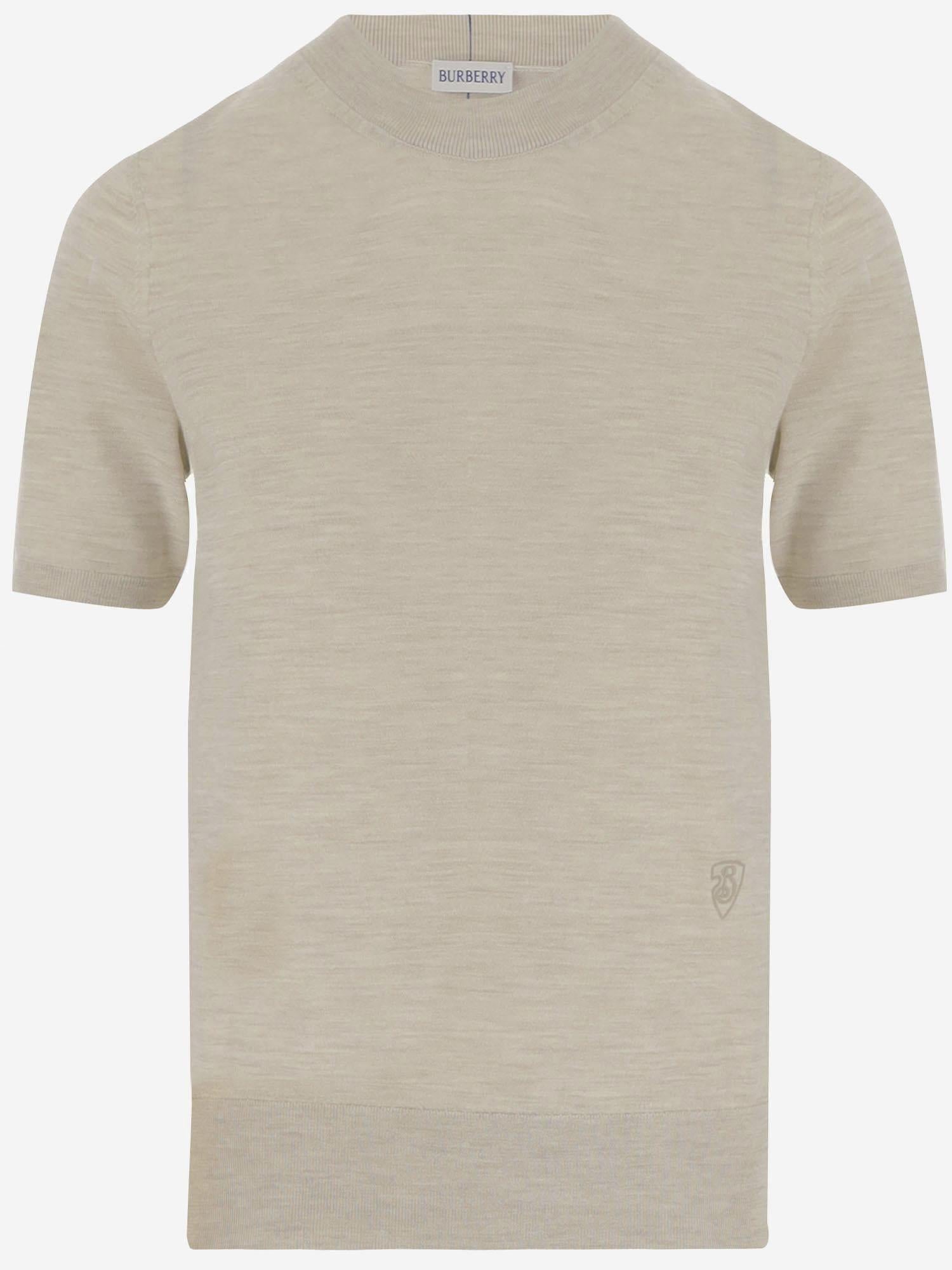 T-SHIRT IN MAGLIA DI LANA 8101955 NUTMEG BURBERRY 