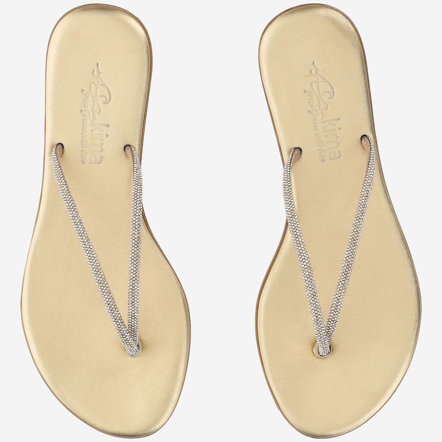 SANDALI IN PELLE CON STRASS BALOS GOLD KIMA 