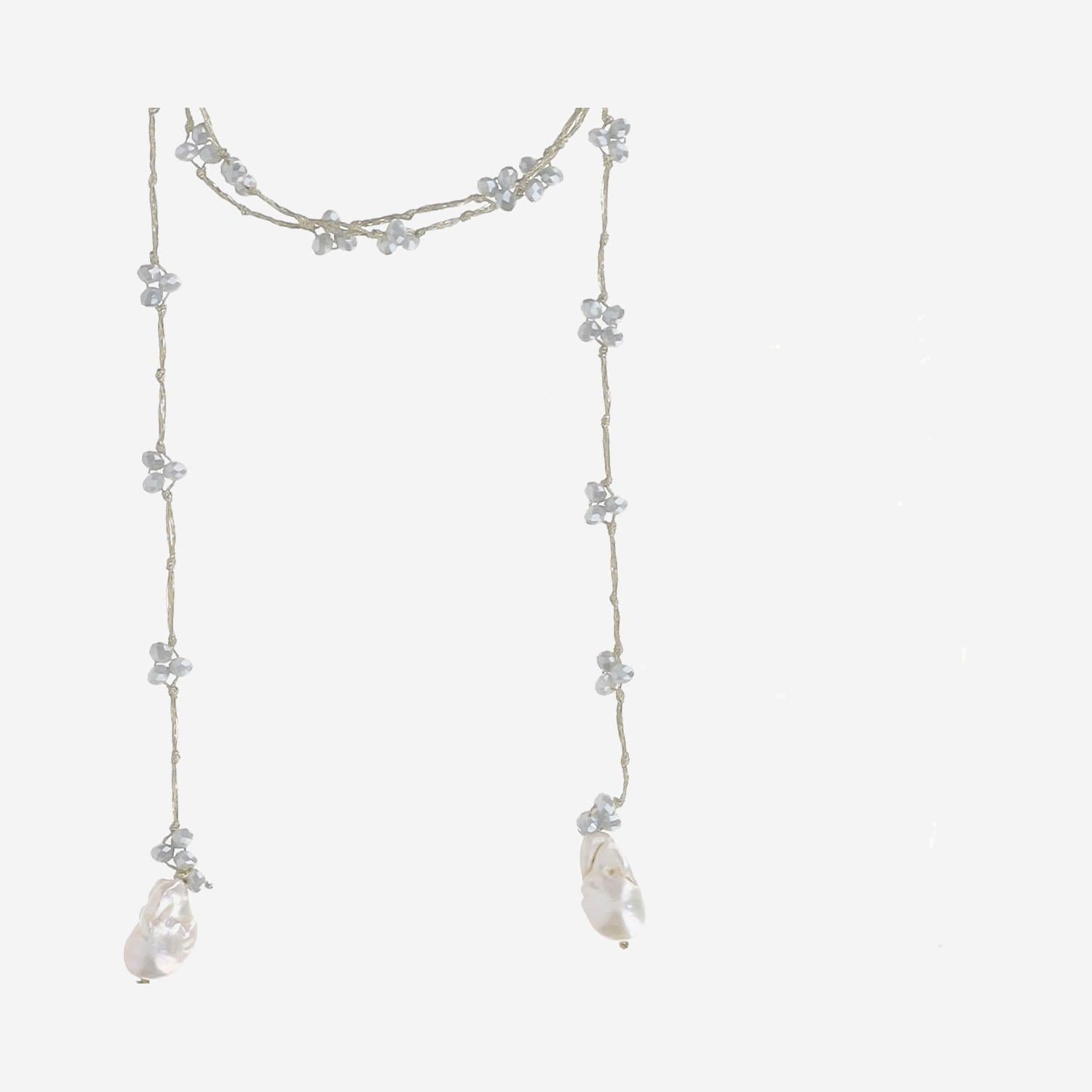 COLLANA CON  perle VSINGLE CALCEDONIO MELA 