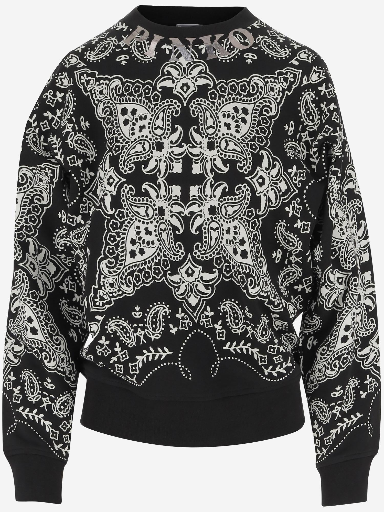 FELPA IN COTONE CON STAMPA BANDANA 104618 A2CWZDI PINKO 