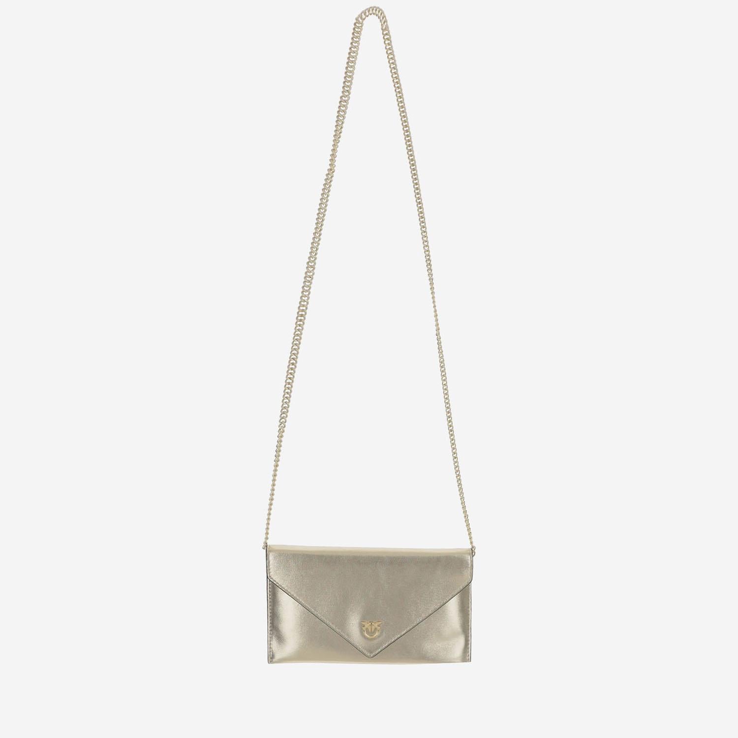 BORSA MINI PIATTA IN PELLE 105347 A2O9ZZLV PINKO 