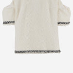 GIACCA BOUCLÉ CON PROFILI A CONTRASTO 08322 151 SACAI 