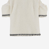 GIACCA BOUCLÉ CON PROFILI A CONTRASTO 08322 151 SACAI 