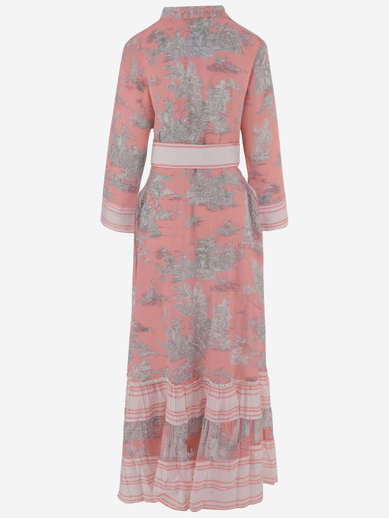 ABITO IN COTONE CON MOTIVO floreale NEWTOILE 03STRAWBERRYGREY PEPS CANNES 