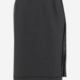 GONNA IN MISTO LANA CON ORLO GREZZO S51ME0045 MTN107855M MAISON MARGIELA 