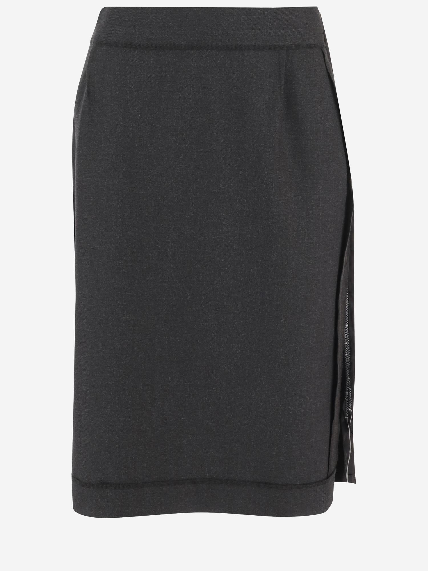 GONNA IN MISTO LANA CON ORLO GREZZO S51ME0045 MTN107855M MAISON MARGIELA 