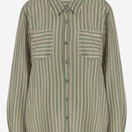 CAMICIA IN CUPRO A RIGHE CON TASCHE APPLICATE 010712 3274604 DRIES VAN NOTEN 