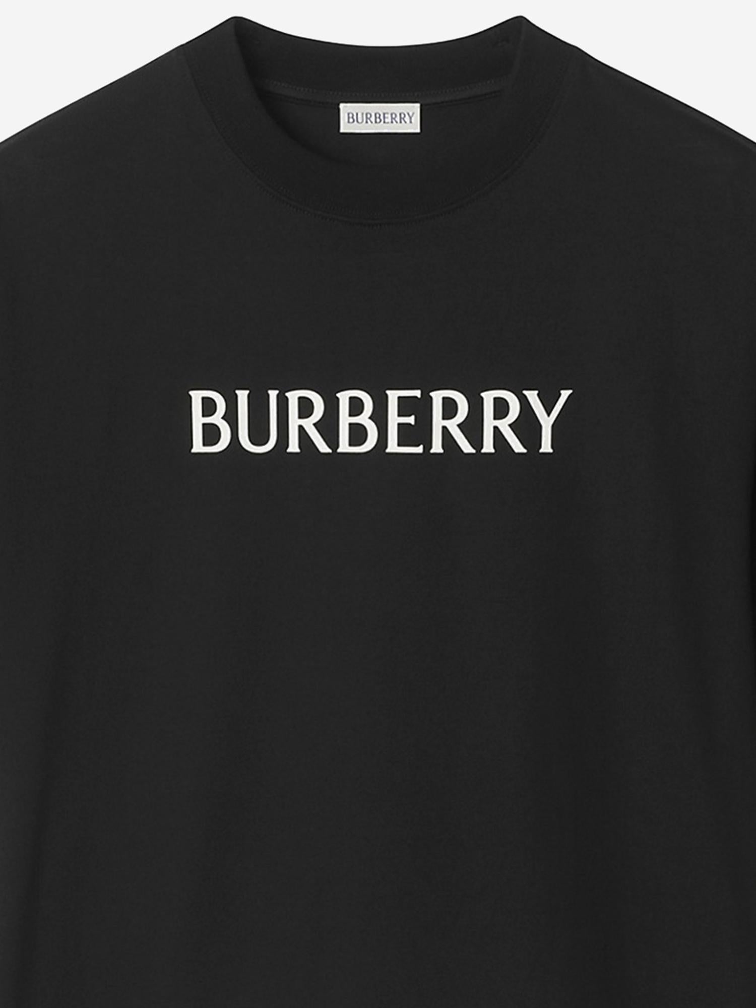 T-SHIRT IN COTONE CON LOGO 8122387 BLACK BURBERRY 