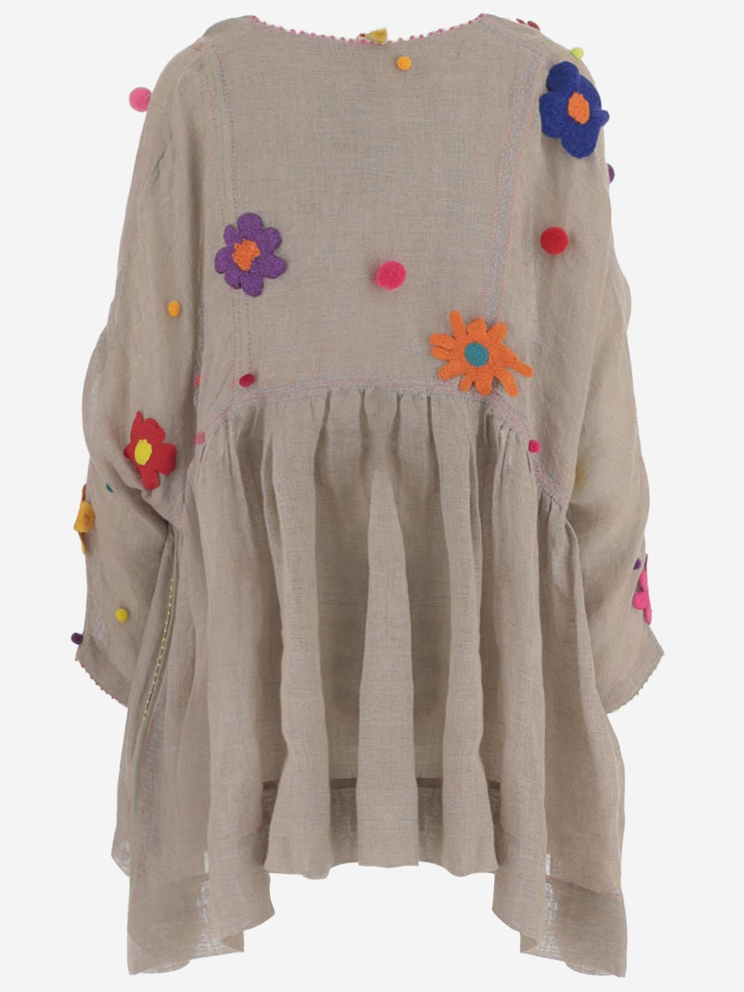 ABITO IN LINO CON MOTIVO FLOREALE DLWPTCG01T MULTI PERO 