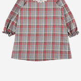 ABITO IN COTONE A QUADRI CON COLLETTO IN PIZZO W05GDRW00075 352A BONPOINT KIDS 