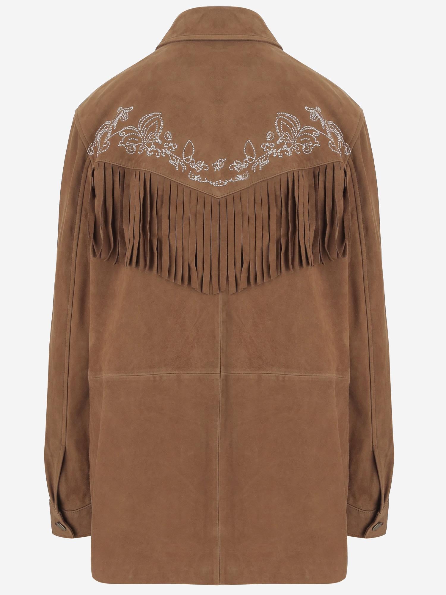 Giacca con frange in pelle scamosciata UN05 RSC375 UNCOMMON 
