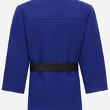 Cappotto boxy con cintura in lana 850307 Y5J784146 SAINT LAURENT 