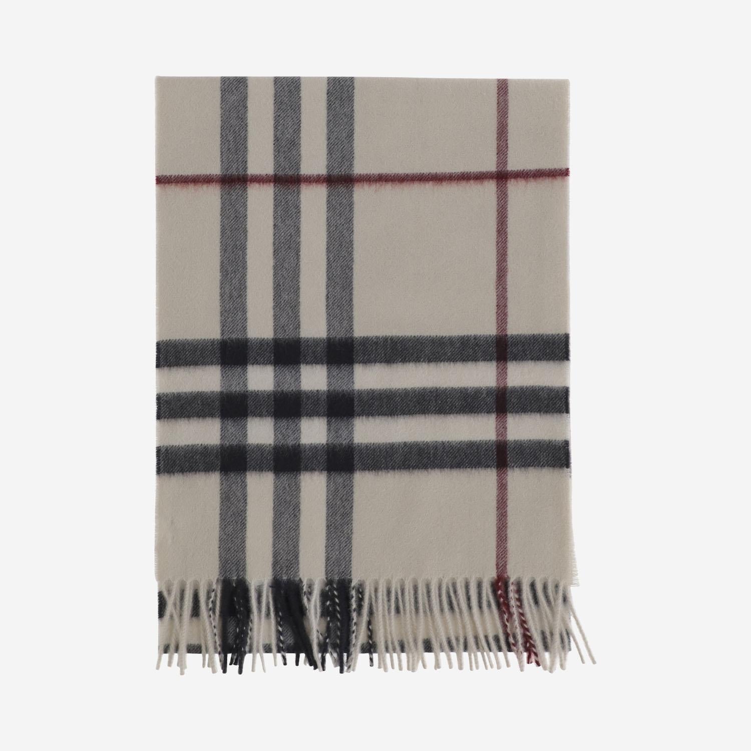 SCIARPA IN CASHMERE CHECK 8077884 STONE BURBERRY 