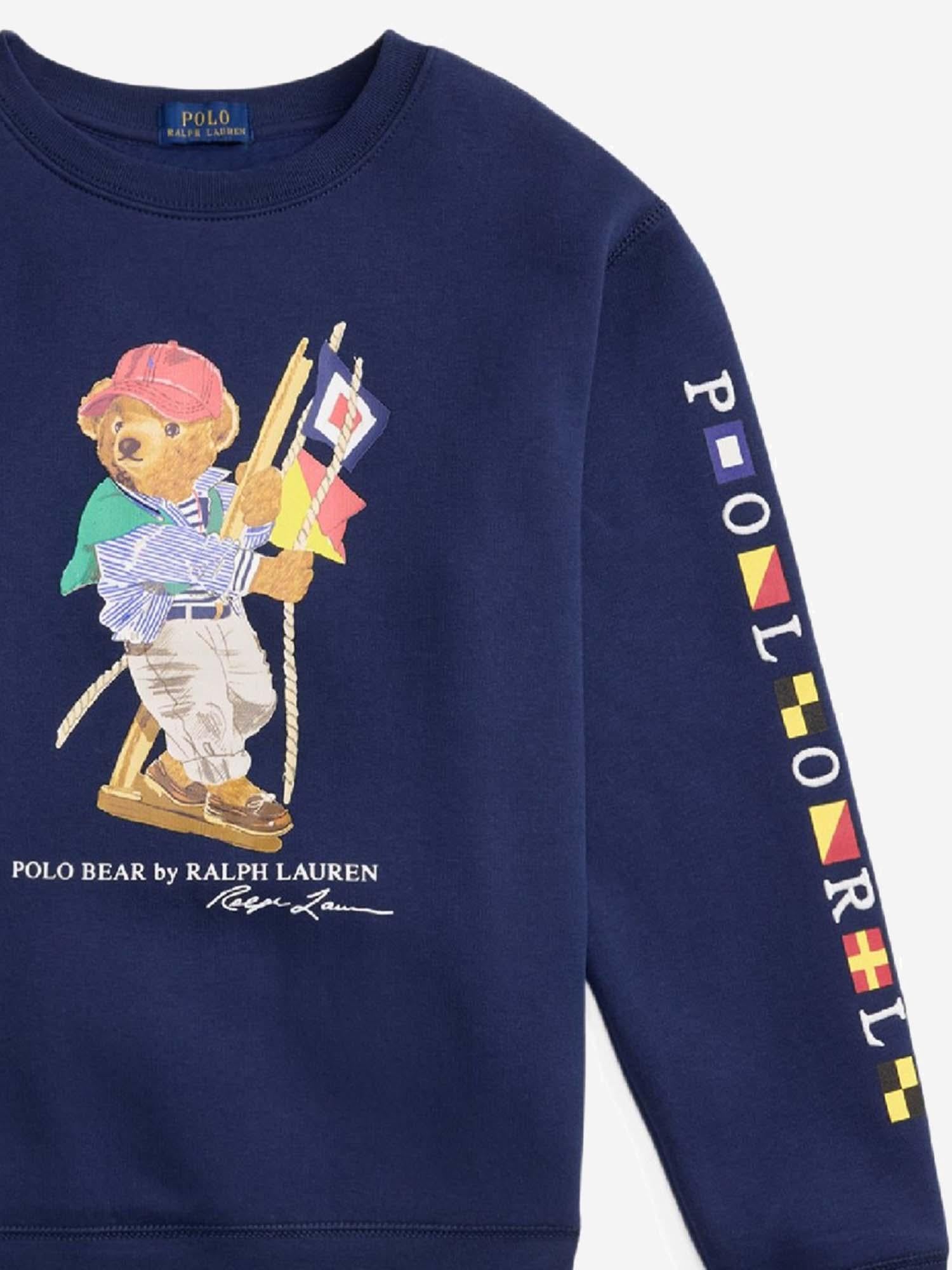 FELPA IN MISTO COTONE CON STAMPA POLO BEAR 323A12429 001 POLO RALPH LAUREN KIDS 