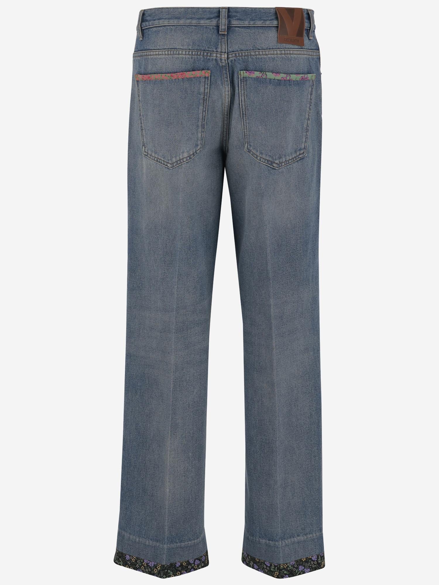 JEANS IN COTONE CON STAMPE FLOREALI 6B0DD19X94V 558 VALENTINO 