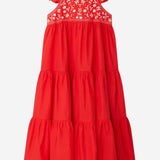 ABITO CORA IN COTONE  CON RICAMO LOGO S06GDRW00035 051A BONPOINT KIDS 