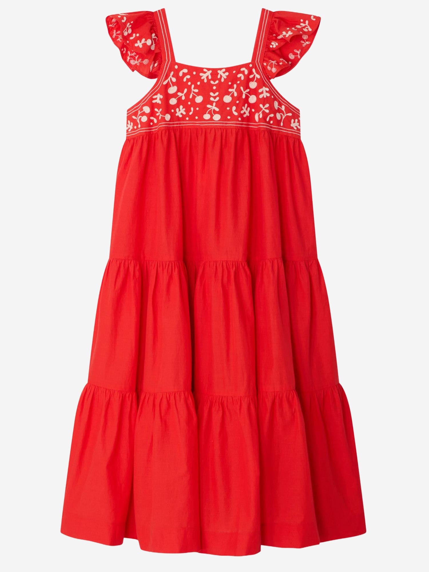 ABITO CORA IN COTONE  CON RICAMO LOGO S06GDRW00035 051A BONPOINT KIDS 