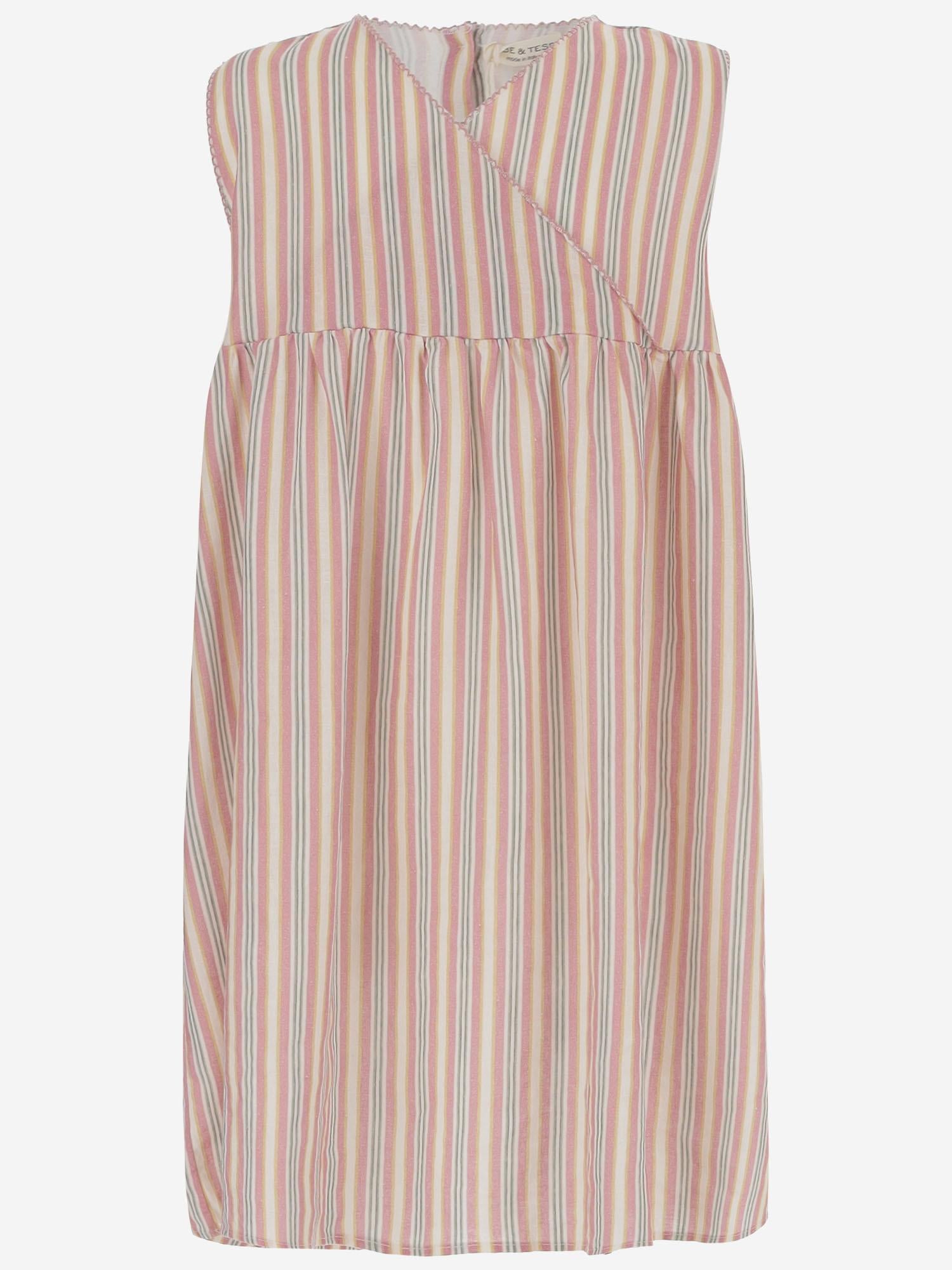 Abito in misto lino a righe 19618091 073 BABE & TESS KIDS 