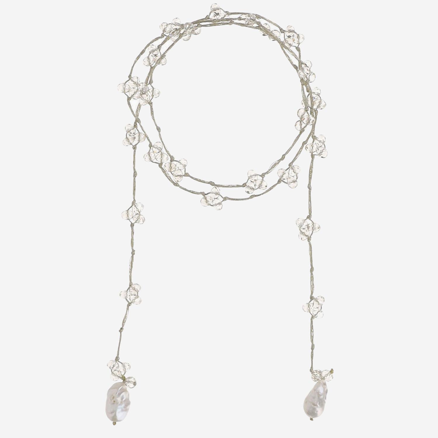 COLLANA CON CRISTALLI E PERLE V08CHAMP  MELA 