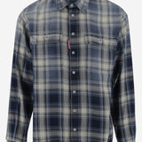 CAMICIA IN COTONE CON MOTIVO CHECK S74DM0899 D35206001F DSQUARED2 