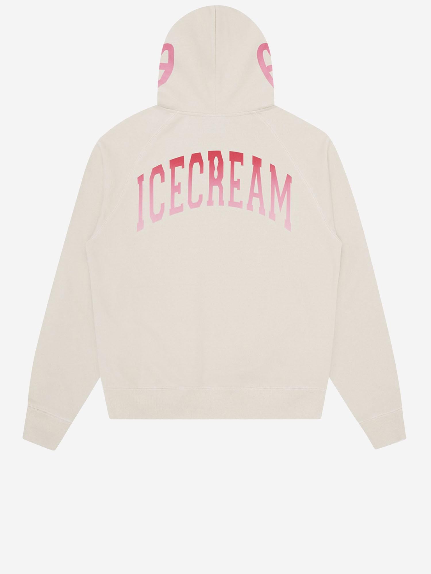 FELPA GRADIENT SMILEY IN COTONE CON LOGO IC25344 ECRU ICECREAM 