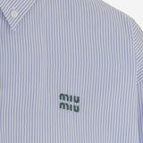 CAMICIA IN COTONE CON MOTIVO A RIGHE MK1659 19EAF0UB3 MIU MIU 