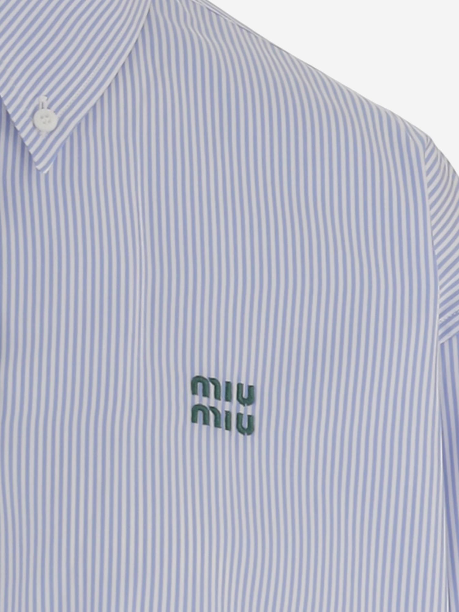 CAMICIA IN COTONE CON MOTIVO A RIGHE MK1659 19EAF0UB3 MIU MIU 