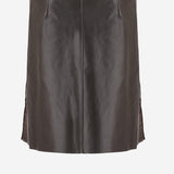 GONNA IN PELLE CON MOTIVO QUADRATO S010 LEASQBROWN NICCOLO PASQUALETTI 