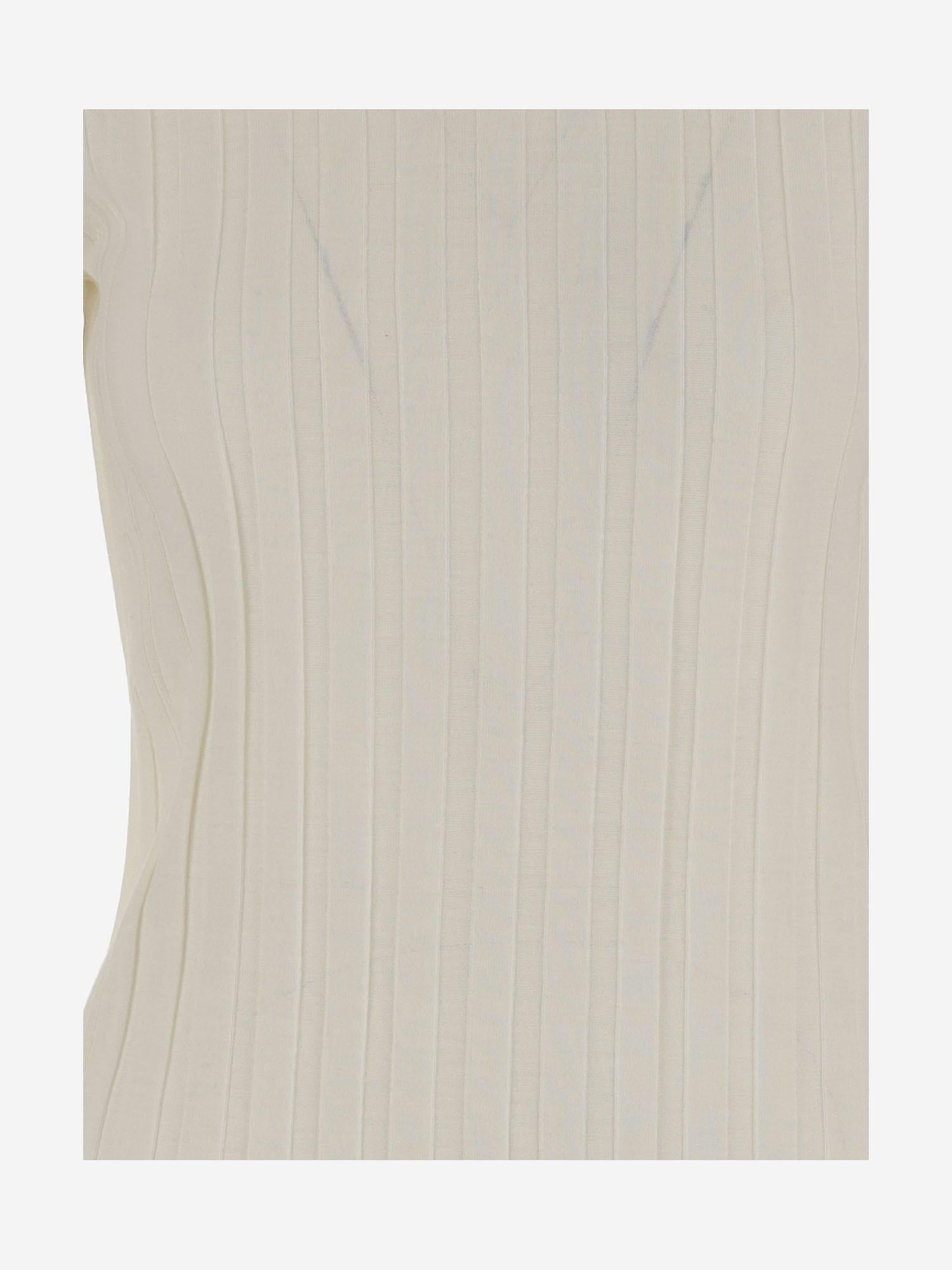 MAGLIA IN LANA E SETA A COSTE 6252K21070 ECRU CARVEN 