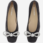 Ballerine pelle scamosciata con doppio fiocco S094510 SUEBLK MACH & MACH 