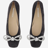 Ballerine pelle scamosciata con doppio fiocco S094510 SUEBLK MACH & MACH 