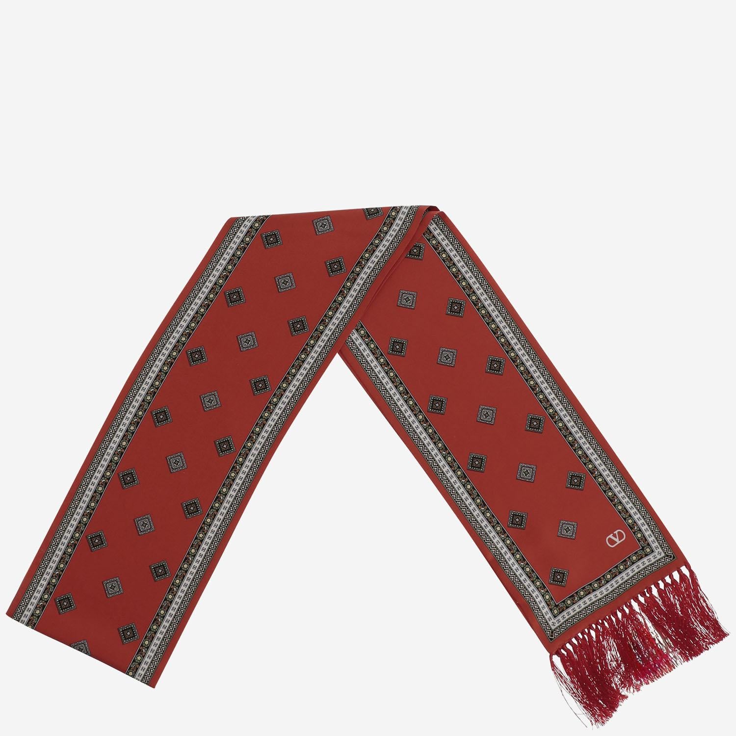 SCIARPA CHAMBER IN SETA CON FRANGE<BR/> 6Y2E600ARAK RDN VALENTINO GARAVANI 