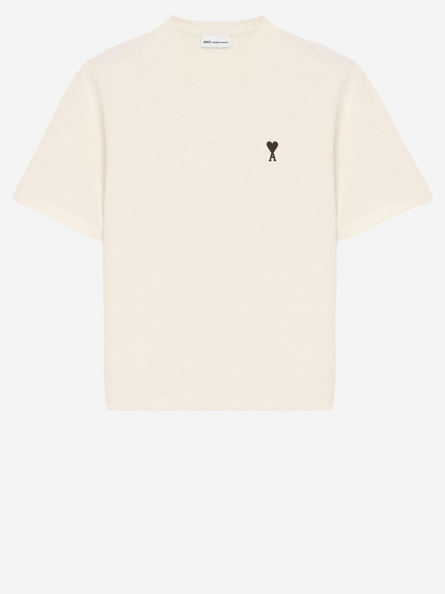 T-SHIRT IN COTONE CON STAMPA LOGO UTS387726 136 AMI 