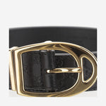 Cintura con fibbia a forma di staffa 837014 AAE2M1000 GUCCI 
