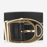 Cintura con fibbia a forma di staffa 837014 AAE2M1000 GUCCI 