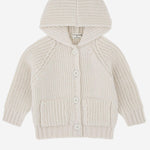 CARDIGAN IN LANA E ACRILICO 25W076 ECRU 1+ IN THE FAMILY KIDS 