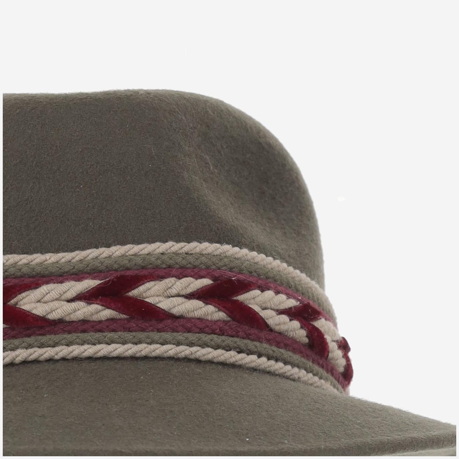 CAPPELLO fedora IN LANA GREENHATBORDEAUXRIBBON NATURAL ALEXIA ALVAREZ DE TOLEDO 